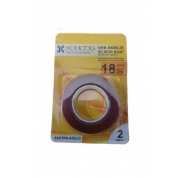 Haktaş Vhb Akrilik Silikon Bant 18 mm - 2 mt